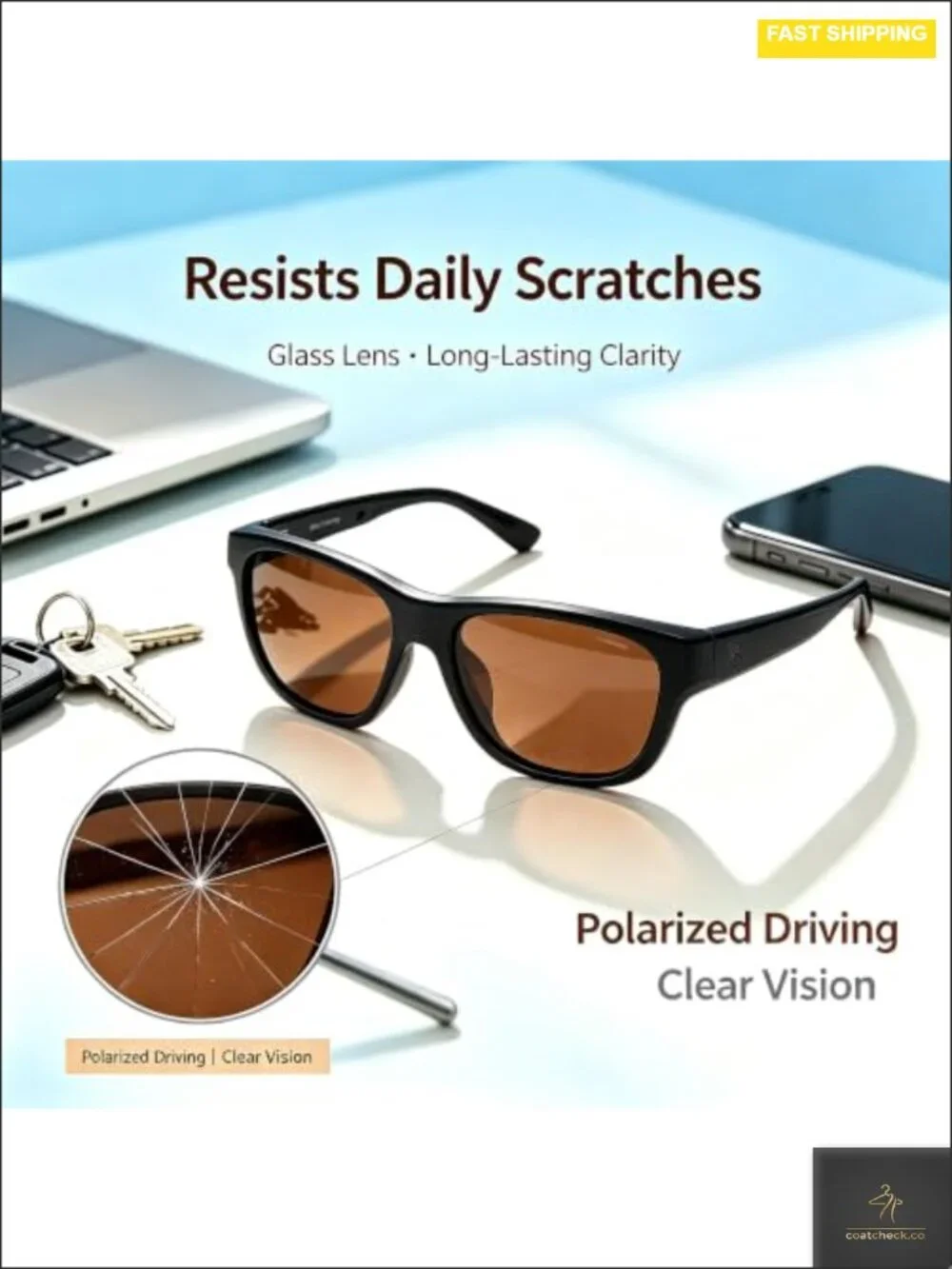 Genuine Glass Polarized Sunglasses UV400 Anti-Scratch Unisex